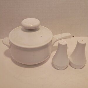 Vintage NORITAKE Progression China Au Naturale 4 Pcs, Casserole/Lid-Salt/Pepper